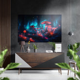 Mushroom Planet Brushed Aluminum Dibond Wall Art.